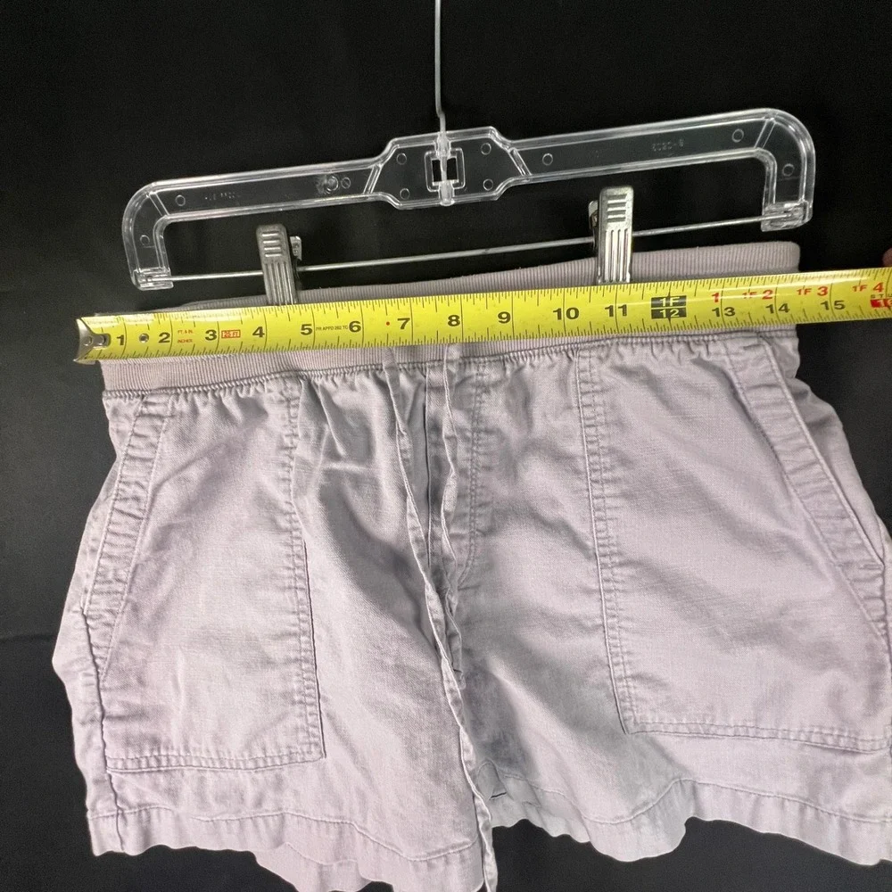 Gap Womens Light Grey Linen Blend Pull On Drawstring Utility Shorts Size Small